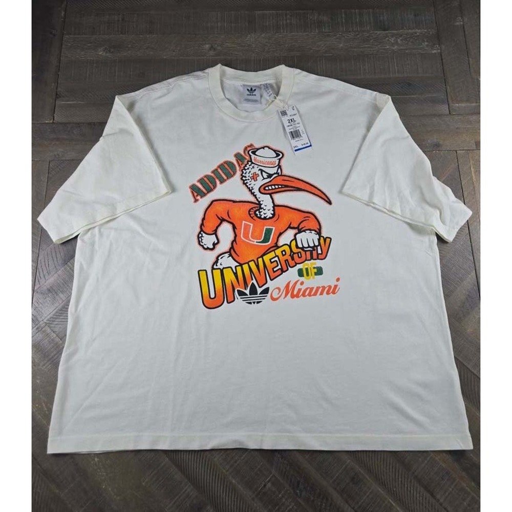 Adidas Originals University of Miami Hurricanes Sebastian Ibis Tee 2XL NWT